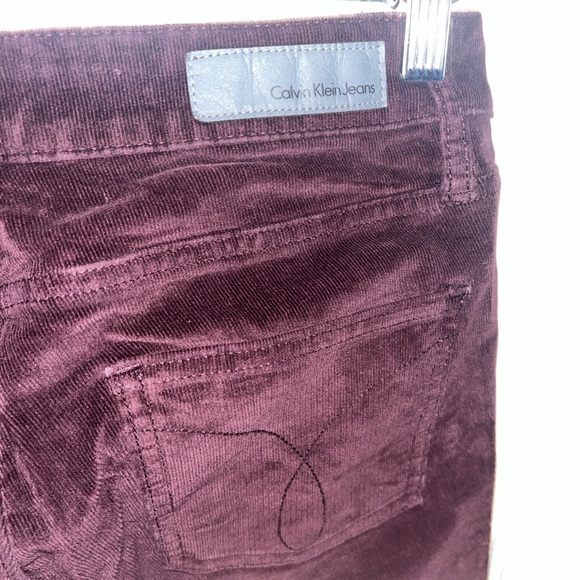 Calvin Klein Deep Burgundy/ Plum Ultimate Skinny Corduroy 5 Pocket Pants - Picture 4 of 7